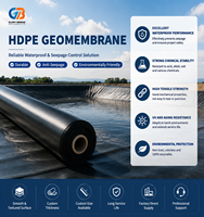 Géomembrane HDPE noire en rouleau, imperméable, à prix réduit, très demandée, pour bassins piscicoles, décharges, réservoirs, canaux, barrages, anti-infiltration