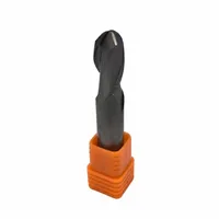 2F R6*12D*25*75L 55 °   Fraise à queue sphérique en carbure monobloc, 2 dents, queue de 12 mm, pour usinage CNC de l'acier moulé