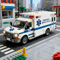Kit de construction d'ambulance en plastique à l'échelle 1:12, thème services médicaux d'urgence, jouet pour garçons
