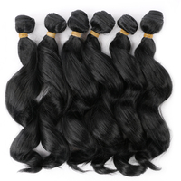 Set di Sei Pezzi di Extension per Capelli in Fibra Sintetica Stile Europeo e Americano, Dreadlocks Ricci, Extension per Parrucche