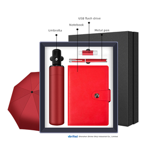 4 Pieces Set Company Business Gifts Umbrella Pen Notebook U Disk Luxury VIP Office Stationery Gift Set - Product Image 3