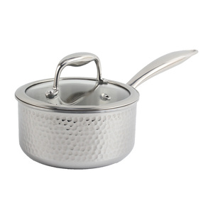 Olla de Acero Inoxidable Martillado al por Mayor de Fábrica, Olla Premium para Leche con Tapa de Vidrio y Marcas de Capacidad, Utensilios de Cocina - Product Image 6