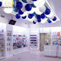Aménagement intérieur de pharmacies, étagères de pharmacie sur mesure, comptoir d'exposition en bois blanc pour magasin de produits médicaux