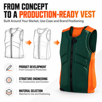 Gilet de protection personnalisé pour adultes avec fermeture éclair frontale et rembourrage intégré pour le kitesurf, le windsurf et le wing foil OEM ODM