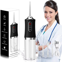 Hydropulseur dentaire noir de qualité supérieure, étanche IPX7, irrigateur buccal sans fil, nettoyeur dentaire pour l'élimination du tartre