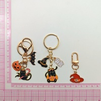 Porte-clés en métal effet goutte dessin animé Halloween, pendentif pour sac d'étudiant, accessoire breloque en alliage style mignon, modèle cadeau