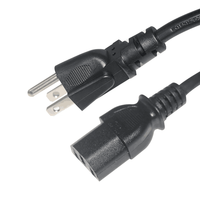 Kabel daya AC 3 cabang nema 5 kabel standar c13 untuk komputer, TV, Printer, Monitor, PC dan lainnya, ekstensi Universal