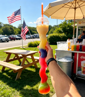 Gobelet à slush en plastique sans BPA, unique, courbé et torsadé, avec paille, pour bars et restaurants, vente en gros