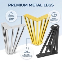Pieds de meubles en métal de luxe léger européens de haute qualité, modernes, robustes, de 6 pouces, chromés, pour canapé