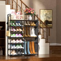 Étagère à chaussures multi-niveaux à montage facile, grande capacité, en métal, pour l'entrée et le couloir de la maison