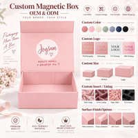 Boîte à fermeture magnétique rose personnalisée de qualité supérieure, écologique, en carton rigide, pour emballages de maquillage, de parfums, de flacons, boîte cadeau