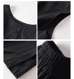 French Style 100% Pure <strong>Linen</strong> Sleeveless Vest <strong>Tops</strong> and Wide Leg Shorts Two Piece Outfit Fashion Casual <strong>Linen</strong> Sets <strong>Women</strong> - Product Image 5