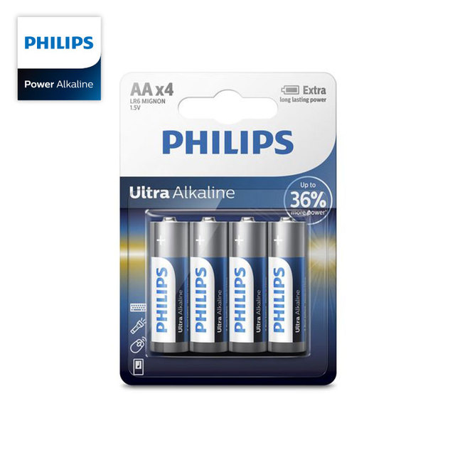 PHILIPS High Quality Ultra Alkaline 1.5v AA AAA Alkaline Batteries LR6 2Pcs Pack