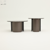 Table basse de luxe d'or de dessus de marbre de table basse de style moderne d'hôtel de salon avec la base d'acier inoxydable