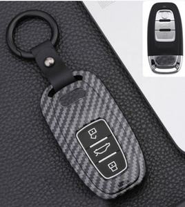 Étui de protection pour <span class=keywords><strong>clé</strong></span> de voiture à 3 boutons, style <span class=keywords><strong>carbone</strong></span>, pliable, 3 boutons, <span class=keywords><strong>coque</strong></span> de <span class=keywords><strong>clé</strong></span> en silicone <span class=keywords><strong>carbone</strong></span> pour <span class=keywords><strong>Audi</strong></span> - Product Image 2