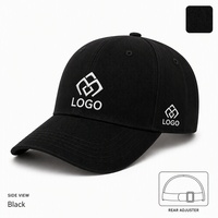Casquette de baseball 6 panneaux en polyester/coton avec broderie à la main, ajustable, unisexe, design décontracté et tendance