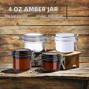 Bền 4 Oz Pet Nhựa Hổ Phách Jar Với Bản Lề Lật Nắp Khóa Khóa Rõ Ràng Rộng Miệng Lưu Trữ <span class=keywords><strong>Container</strong></span> Cho Thực Phẩm Hoặc Kẹo - Product Image 3