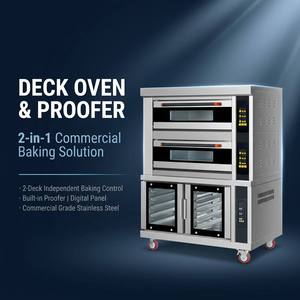 Forno Elettrico Commerciale a Due Piani con Quattro Vassoi e Controllo Digitale in Acciaio Inox per Panetterie, Caffetterie e Produzione di Pane e <span class=keywords><strong>Pasticceria</strong></span> - Product Image 1