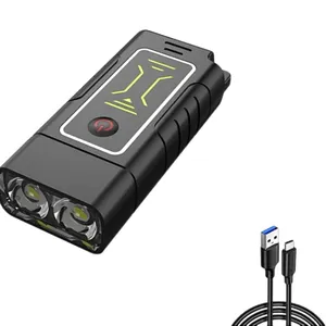Mini đa chức năng LED đèn pin keychain xách tay ngoài trời ABS cơ thể với ánh sáng mạnh mẽ USB sạc đèn khẩn cấp