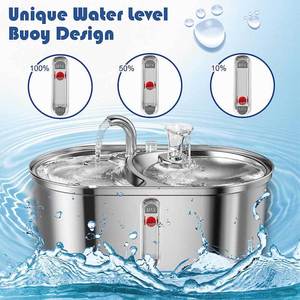 Stainless Steel <b>Cat</b> Water Fountain 3.2L Circulating Fresh Water For Dogs And <b>Cats</b> Electric Plug In Model - Product Image 2
