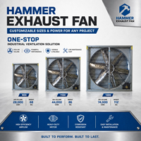 Ventilateur axial de type marteau robuste pour ferme avicole, serre, 20, 40, 50, 54 pouces