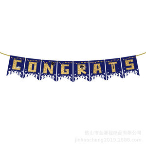 Graduation Paper <b>Banner</b> Blue Rectangle Cartoon Design Durable For Graduation Ceremony Decorations - Product Image 5