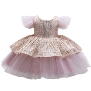 <span class=keywords><strong>Robe</strong></span> en Tulle pour petite fille, tenue de soirée à manches longues, habits, sans manches, sequins, nouvelle collection, de 0 à 24 <span class=keywords><strong>mois</strong></span> - Product Image 1