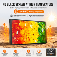Module LCD haute luminosité 32 pouces 3000 nits, panneau d'affichage lisible en plein soleil pour extérieur, format 16:9 pour éclairage intelligent