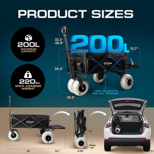 Roda Besar daya listrik membantu lipat Camping <span class=keywords><strong>Wagon</strong></span> luar ruangan balon roda bermotor troli pantai - Product Image 5