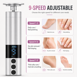 Removedor de Callos Eléctrico 2 en 1, Lima para Uñas con Velocidad Ajustable, Pulidor de Uñas y Callos, Lima para Pies Recargable de 1200 mAh - Product Image 2