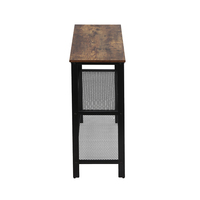 Table classique à incrustation de miroir, panneau en fer antique, amovible et étroit, avec haut en marbre
