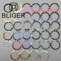 BLIGER Lunette de montre en céramique et aluminium de haute qualité 38mmX30.5mm, numérotée de 1 à 12, compatible avec boîtier de montre 40mm, pièce d'accessoire pour montre automatique homme