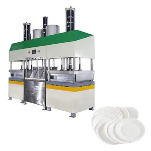 Tableware Pulp Forming Machine Semi Automatic Disposable Plant Fiber Sugarcane Bagasse Cup Pulp Molding Tableware Paper Plate Making Machine Production Line
