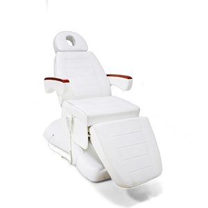 Cama Eléctrica de <span class=keywords><strong>Spa</strong></span> para Tratamientos Faciales, Pestañas y Tatuajes, con Reposabrazos de Madera, <span class=keywords><strong>Silla</strong></span> de Masaje con 3/4 Motores, Cama de Belleza Blanca - Product Image 1