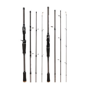 Canne à pêche en quatre sections, 2 m, action moyenne rapide, portable, pour la pêche en rivière et en mer, cible : le bar. - Product Image 5