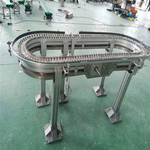 O tipi esnek konveyör, içecek endüstrisi için dairesel tip esnek konveyör eğimli ve kavisli düz zincirli konveyör - Product Image 1