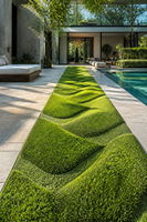 Tapis d'herbe artificielle 3D à motif personnalisé, gazon synthétique coloré et doux pour terrain de jeux et jardin