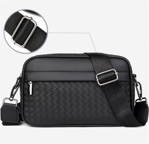 Moda luxo peito saco homem impermeável pu couro ombro sacos crossbody para homens - Product Image 4
