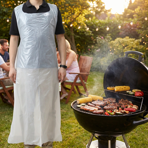 Kangle new Disposable <b>Plastic</b> Apron Oil and water resistant Lightweight HDPE LDPE Apron Medical Cleaning Aprons - Product Image 5