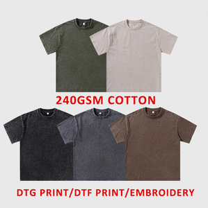 เสื้อยืดคอตตอนวินเทจทรงหลวม คอวีเล็ก แบรนด์ Custom 240G ผ้าคอตตอนวอช น้ำหนัก 240 กรัม - Product Image 2