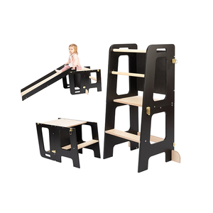 Tour de cuisine pliable moderne en bois de couleur personnalisée pour tout-petits - Product Image 2