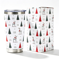Mug de voyage isotherme en acier inoxydable à double paroi de 20 oz avec logo personnalisé, revêtement poudré, pour voiture, café, Noël, avec pailles
