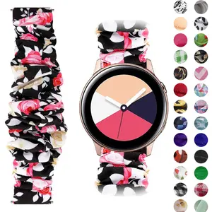 Hand Made Gear S3 Scrunchies Watch Band for Samsung Galaxy Active 2 42mm 44mm 20mm 22mm Elastic Soft Watch Strap for Women