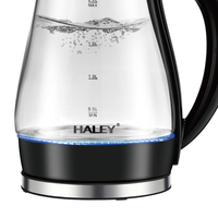 Bouilloire électrique en verre grande capacité HALEY HY-8895 2,2 L, acier inoxydable 304, ébullition rapide, lumière LED, usage domestique