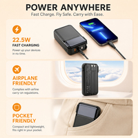 Kompakte 20000mAh Powerbank und Wandladegerät mit Faltbarem AC-Stecker, Doppelkabel-Aufbewahrung und Digitalanzeige für Reisen