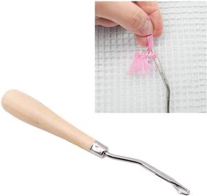Kit de <span class=keywords><strong>toile</strong></span> de maille d'accrochage de tapis vierge avec outil de crochet de loquet plié en bois, <span class=keywords><strong>toile</strong></span> en <span class=keywords><strong>plastique</strong></span> de kit d'accrochage de tapis - Product Image 4