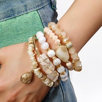 personnalisés 5pcs Bracelet en pierre naturelle queen pierre irrégulière Ensemble de bracelets avec pile de pierres précieuses