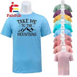 Однотонные футболки из вереска и полиэстера, хлопковые футболки с коротким рукавом и принтом
