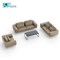 Luxe en cuir PU design italien surdimensionné canapé moderne 2 places directeur exécutif patron chambre bureau réception ensemble de canapé