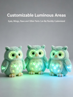 Peluche hibou phosphorescente, jouet lumineux sans piles, vente en gros OEM personnalisée, compagnon de sommeil doux pour enfants